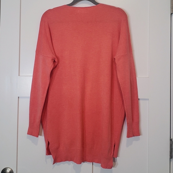 Dreamers Oversized Coral V Neck Sweater Size Medium/Large Soft Comfy - Picture 10 of 12